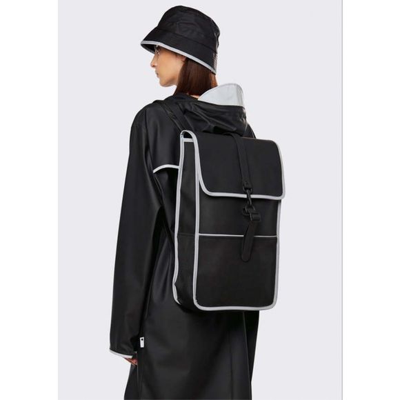 RAINS Reflective Backpack Black